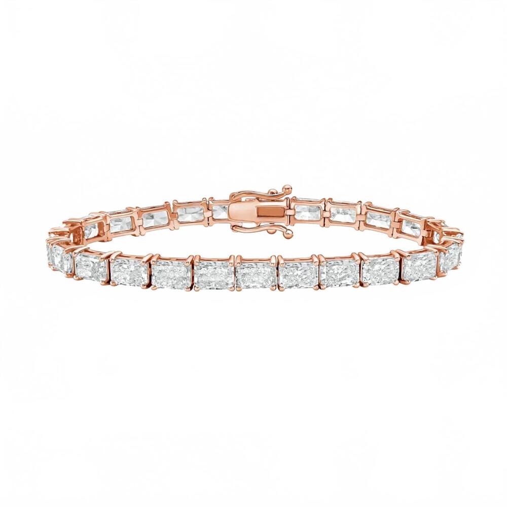 NEW DIANA M JEWELS women's radiant lab-grown diamond bracelet (26.00 ct) - signa